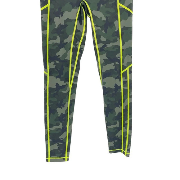 All Access Bandier Center Stage Pocket Legging Camouflage Print Neon Green Small - Picture 4 of 8